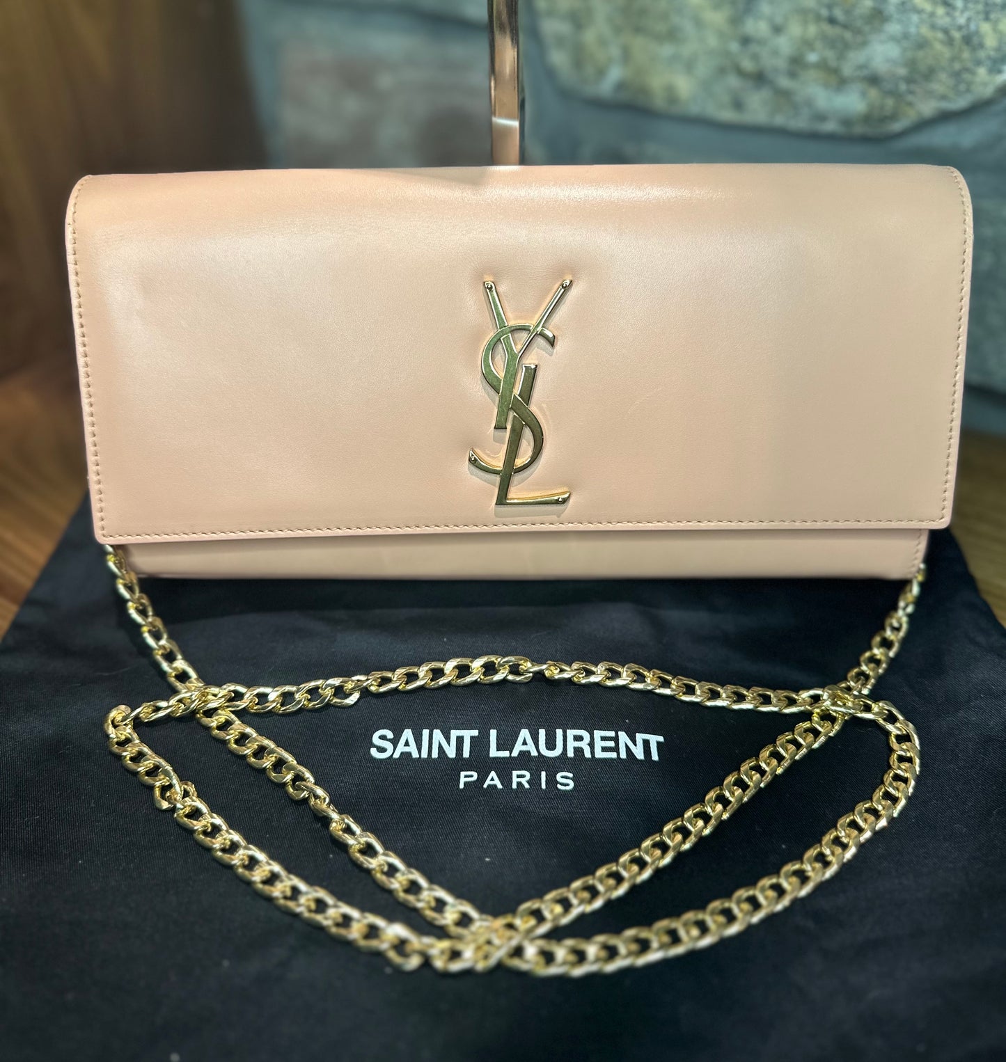 Saint Laurent Smooth Calfskin Cassandre Clutch