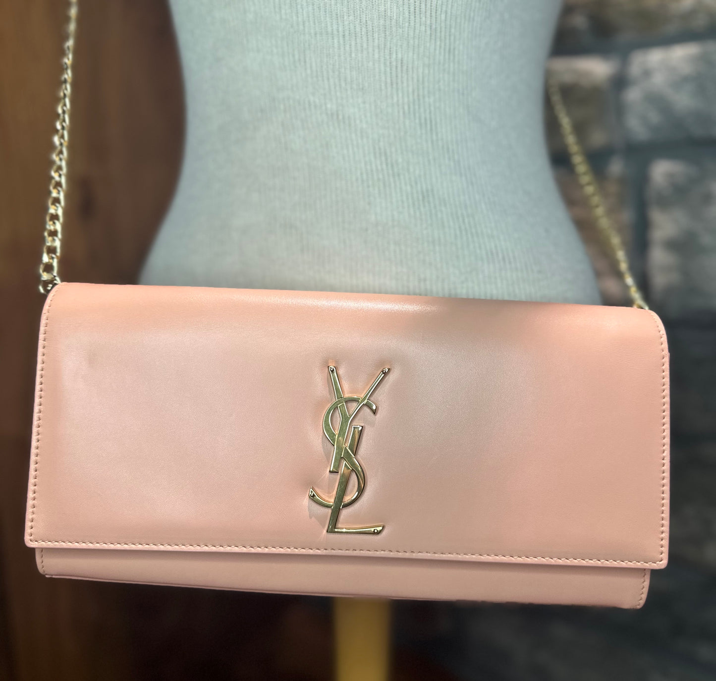 Saint Laurent Smooth Calfskin Cassandre Clutch