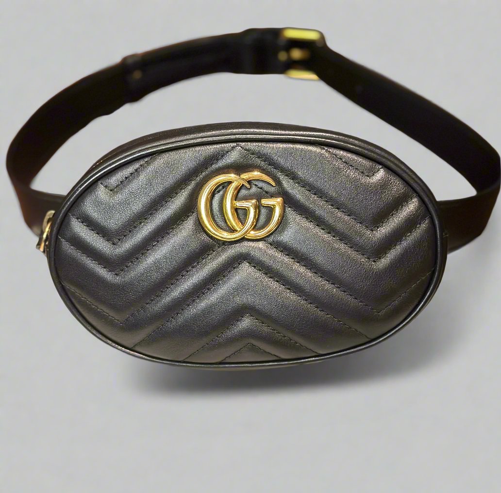 Authentic Gucci Matelasse GG Marmont Belt Bag