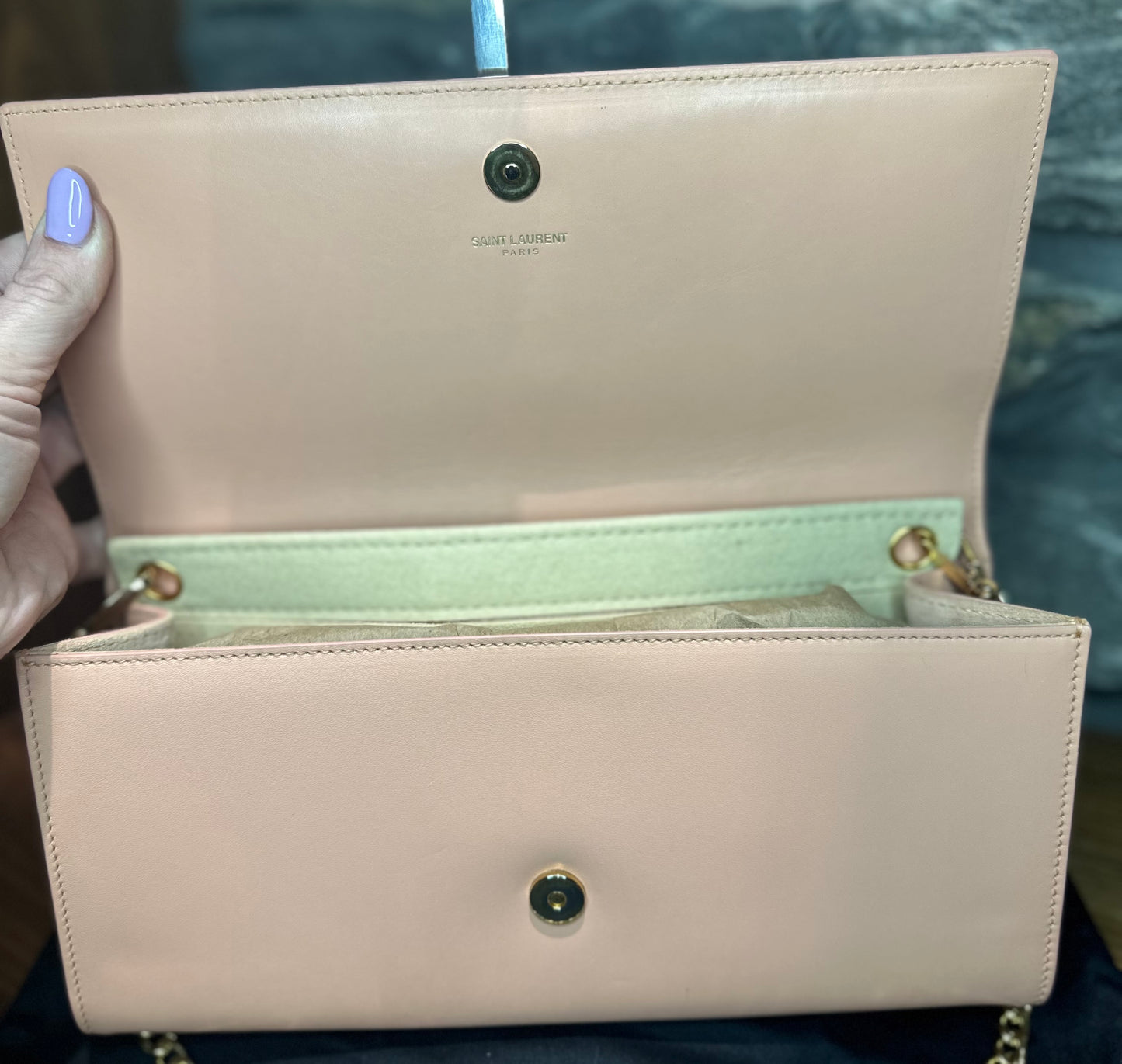 Saint Laurent Smooth Calfskin Cassandre Clutch