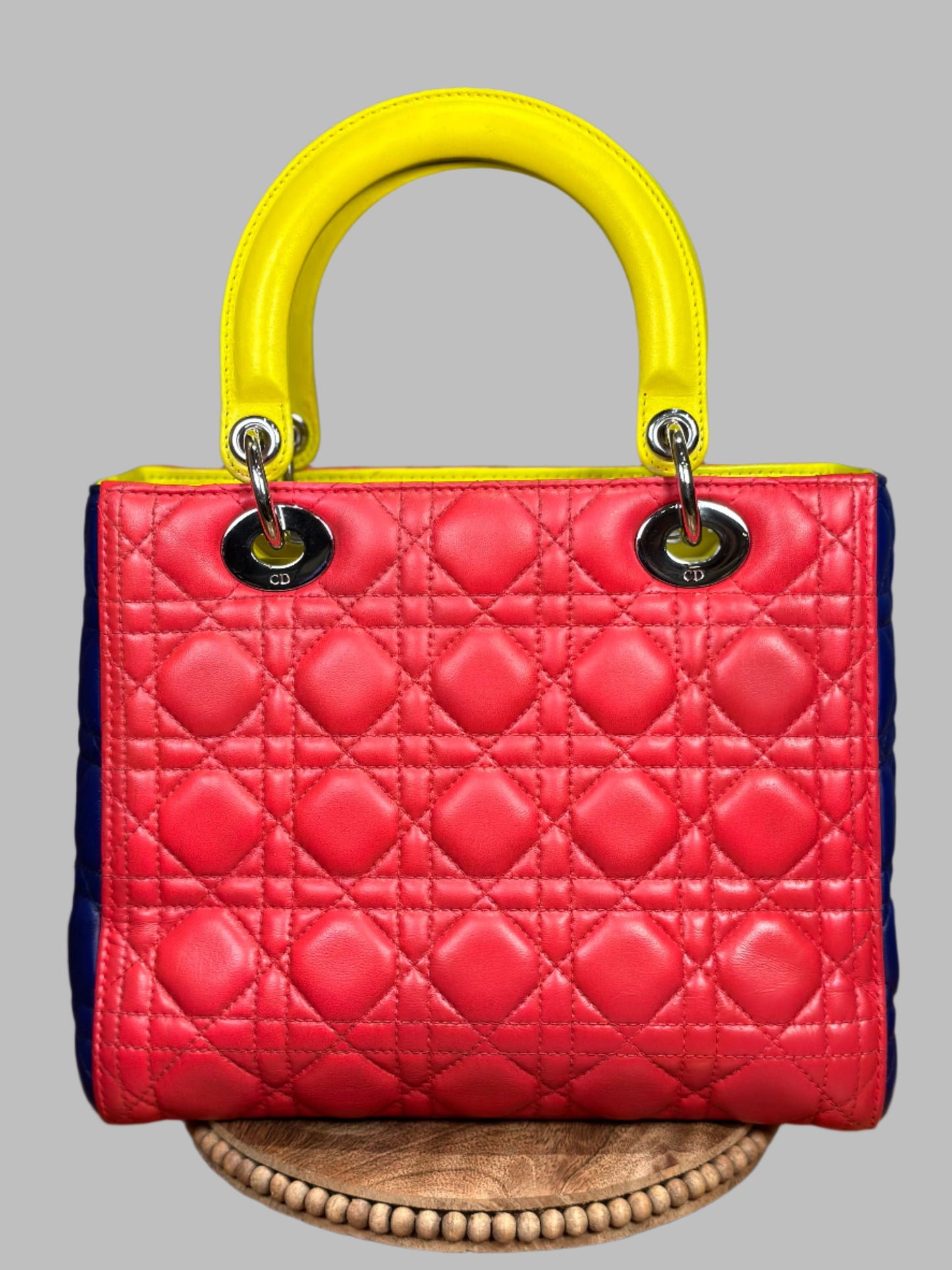 Christian Dior Tri-Color Quilted Lambskin Medium Lady Dior