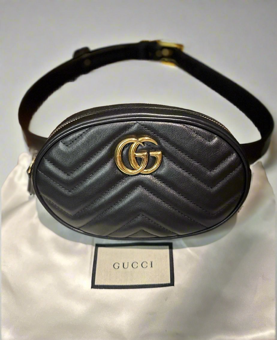 Authentic Gucci Matelasse GG Marmont Belt Bag