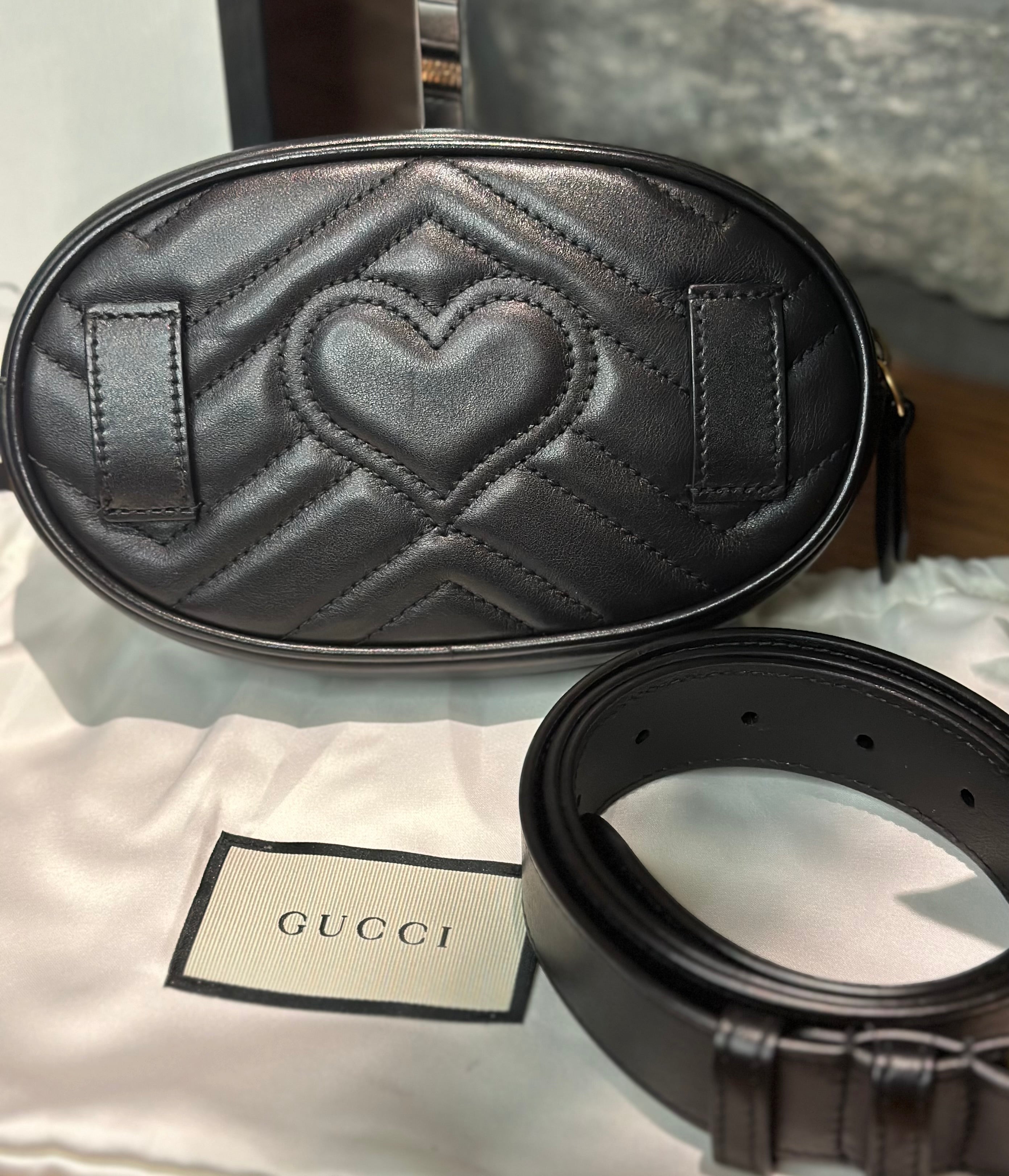 Authentic Gucci Matelasse GG Marmont Belt Bag